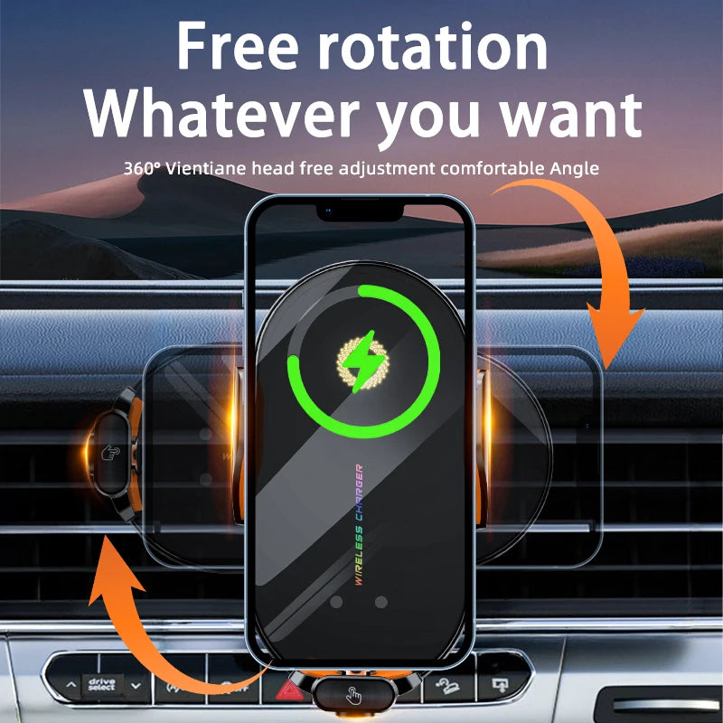 WIRELESS CAR CHARGER & PHONE HOLDER