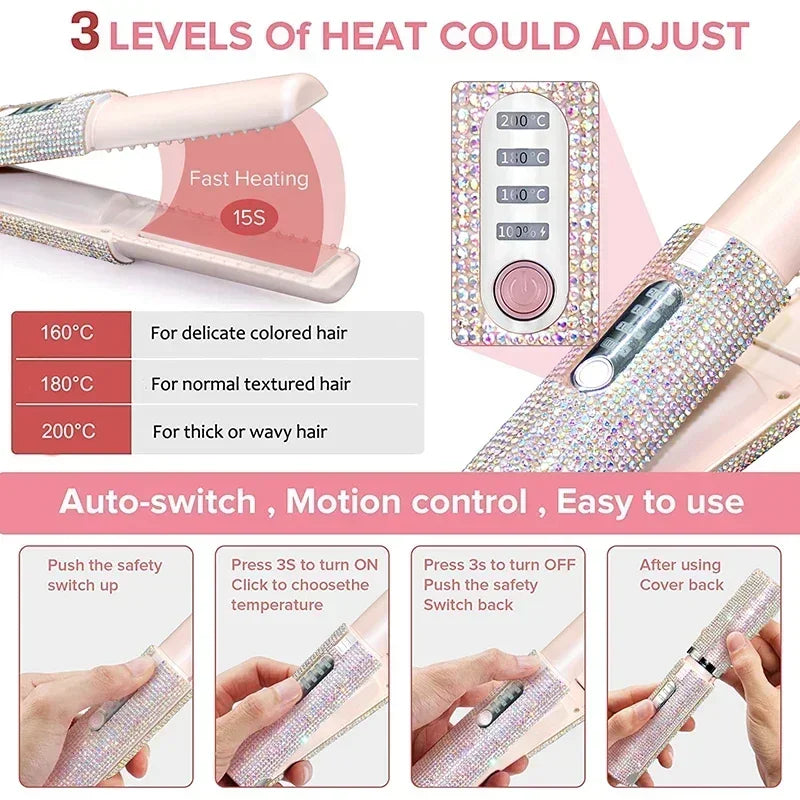 WIRELESS 2-IN-1 HAIR STRAIGHTENER & CURLER