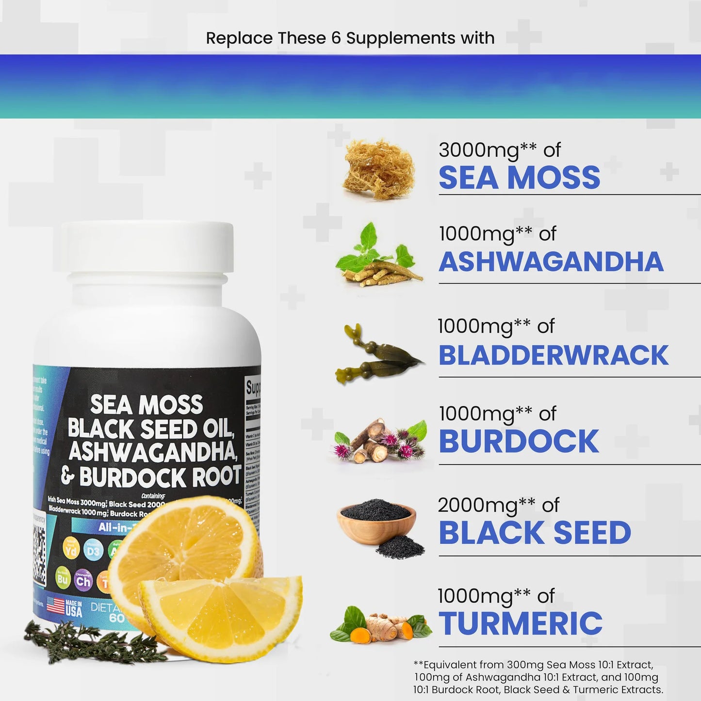 Natural Ashwagandha & Sea moss Capsules