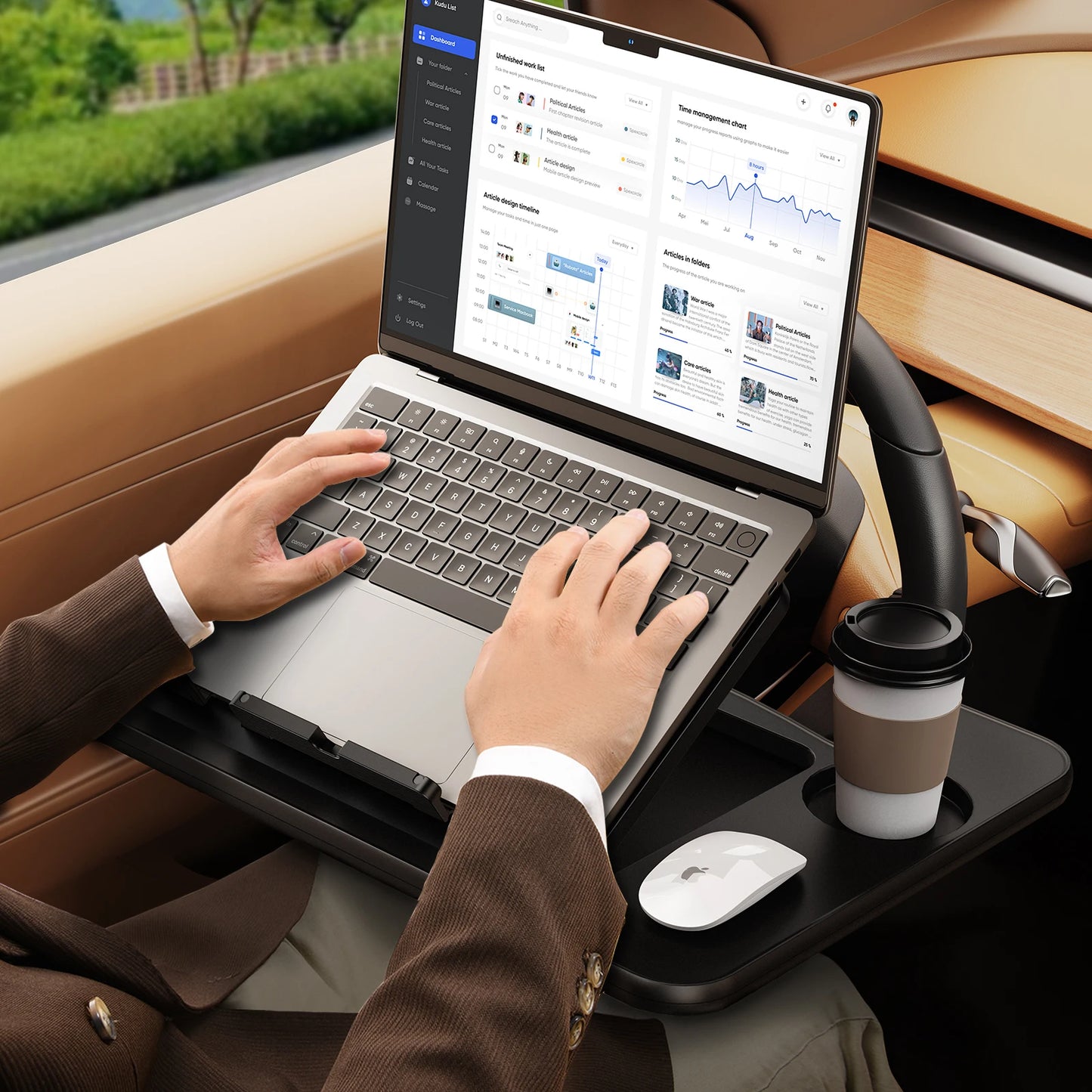 PORTABLE CAR LAPTOP COMPUTER DESK