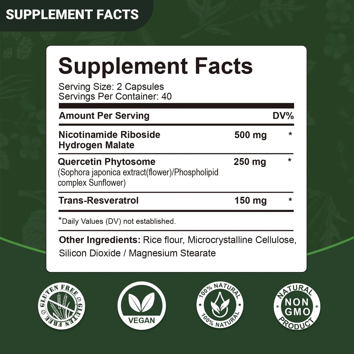 NAD+-LIPOSOMAL NICOTINAMIDE RIBOSIDE, RESVERATROL