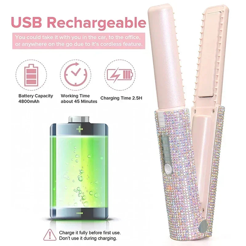 WIRELESS 2-IN-1 HAIR STRAIGHTENER & CURLER