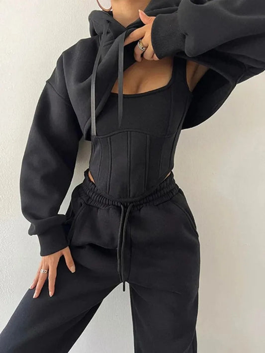 STYLISH CORSET & HOODIE SET
